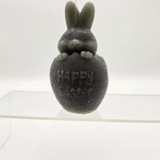 Kerze Osterei mit Hase braun