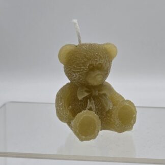Kerze Teddybär dunkelgelb
