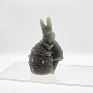 Kerze Osterei mit Hasenmädchen braun