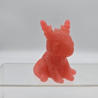 Kerze Drache sitzend rot
