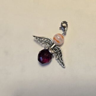 Schutzengelchen Charm rot/ millefiori hell