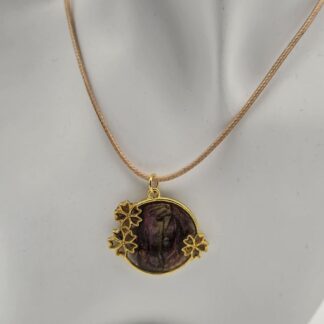 Kette Blüten lila-gold