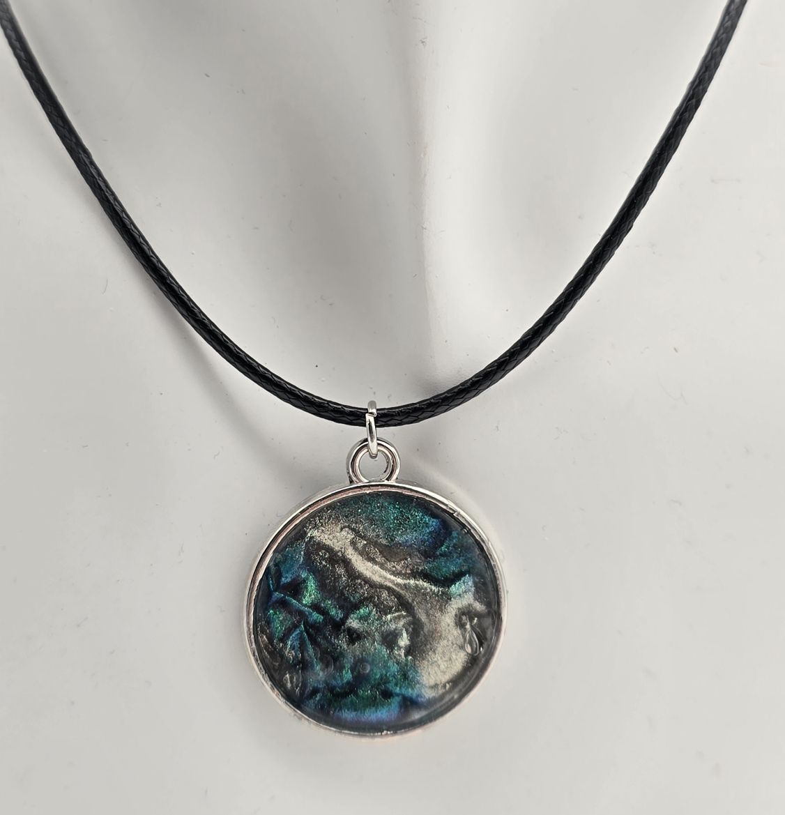 Kette rund silber-grün