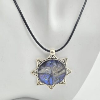 Stern Kette blau-silber