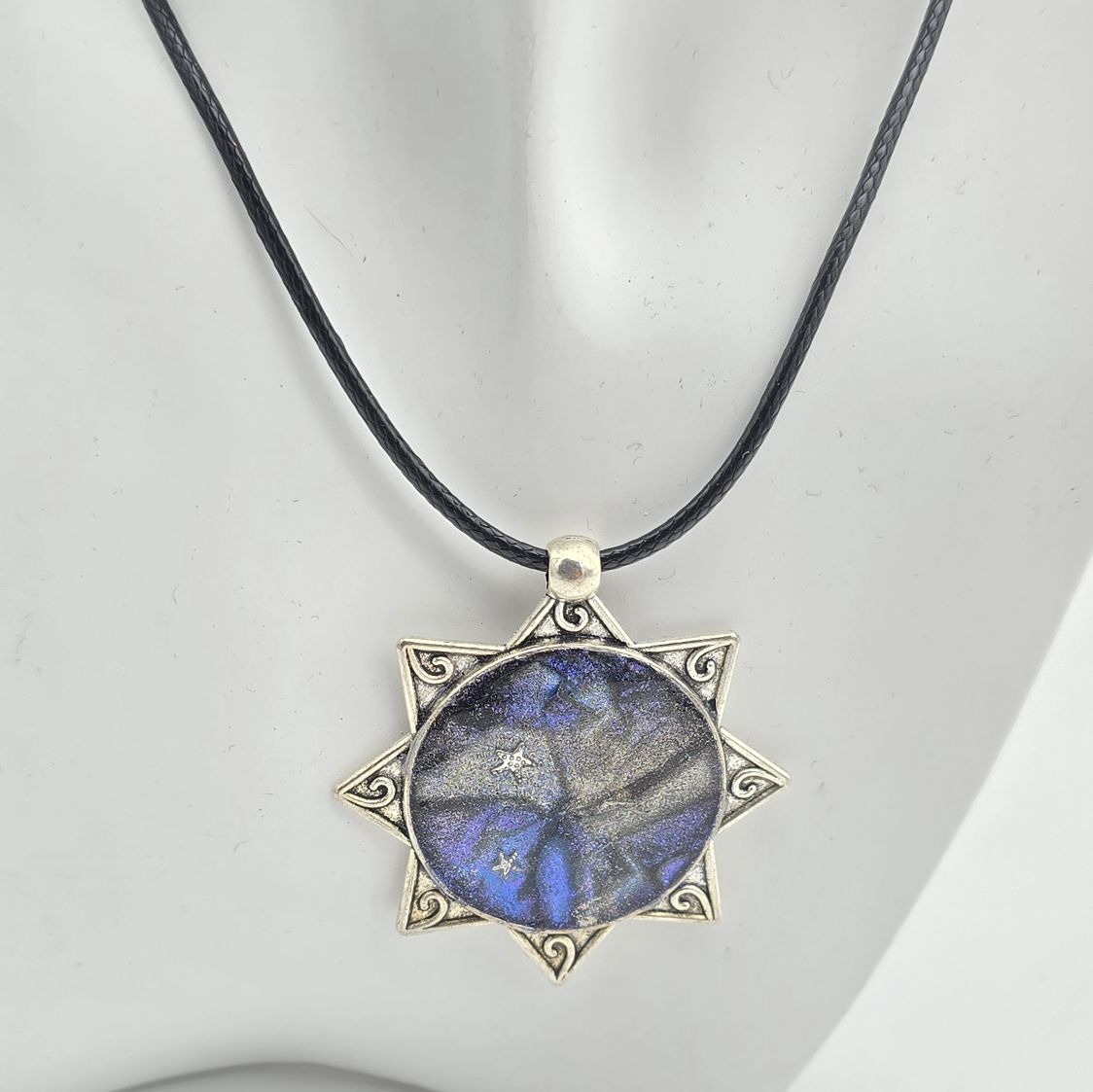 Stern Kette blau-silber